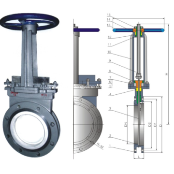 Manual ceramic knife gate valve